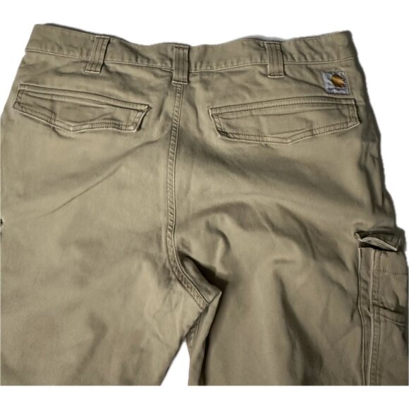 Carhartt Men’s RUGGED FLEX RELAXED FIT CANVAS CARGO WORK PANTS Khaki 36x28 - Picture 6 of 9